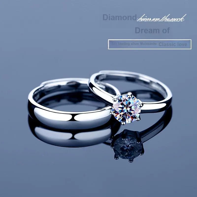 Rui Ge Mei S925 Silver Moissanite Rings Unisex-2