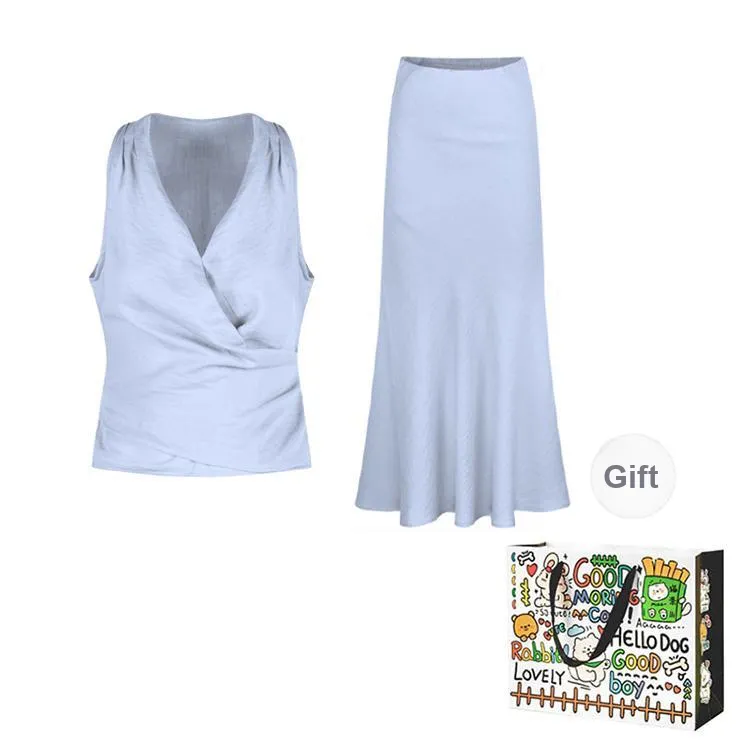 OURUOKE Two Piece Skirt Sets Women's-5