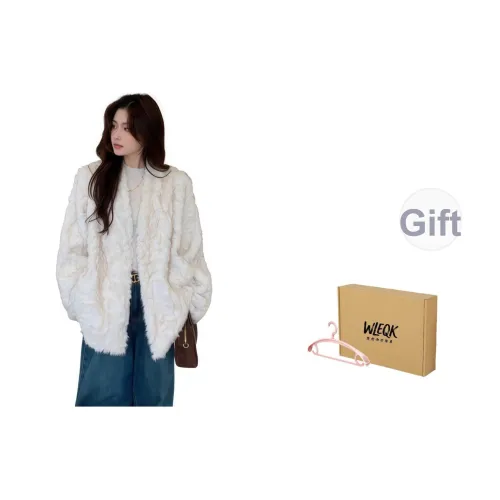 WLEQK Экрю Женские Меховые изделия