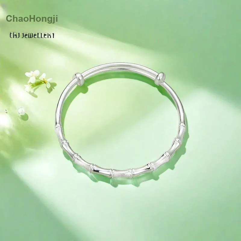 CHAOHONGJI 999 Fine Silver Bangles Women's-3