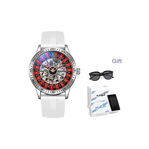 MUKUO Автоматический Механический Механизм Мужские Часы 42 мм Красный