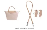 Dusty Pink Silver-Tone Buckle Cow Leather Shoulder Strap 95-124cm[Perforated Set Free]