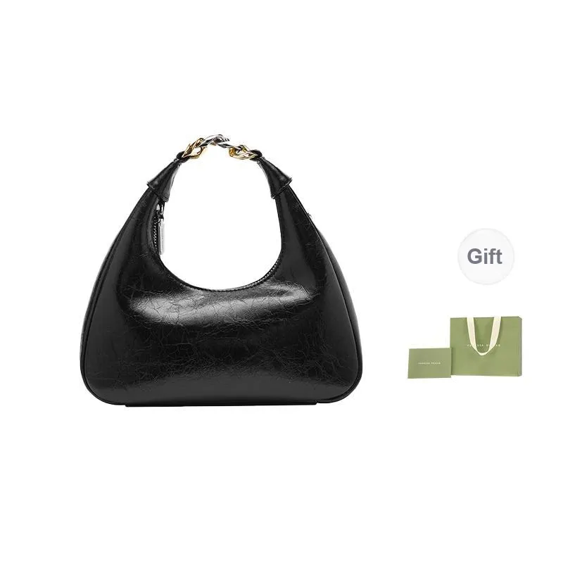 VANESSA HOGAN Vh Classic Series Cow Leather Shoulder Bag Chain Shoulder Bag Small Size Women's Silver/Black-14