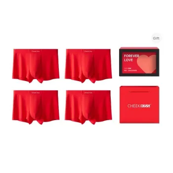 Cheekkiss Underwear Gift Boxes Men's Seamless Quad Boxer Shorts Heart Gift Box Set