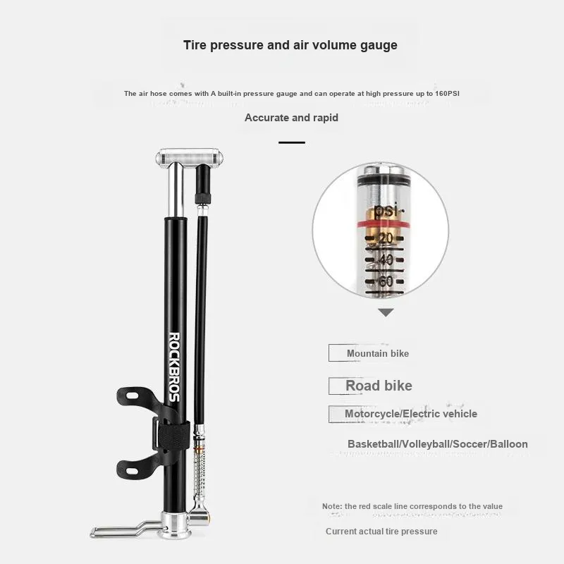 ROCKBROS American Mouth Seam British Mouth Bike Balls Electric Vehicle Motorcycle Bicycle Pumps Unisex-4