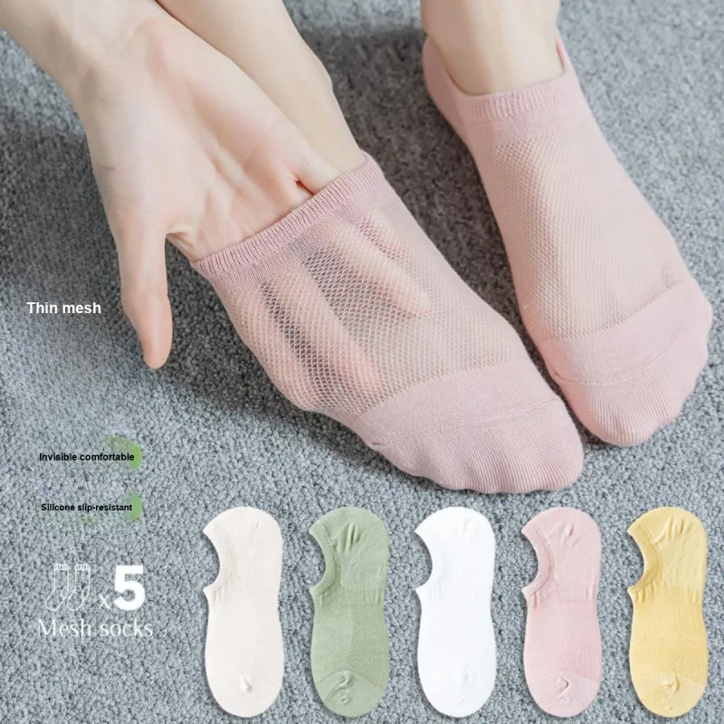 AUGUST No Show Socks Women's 5 Pack-3
