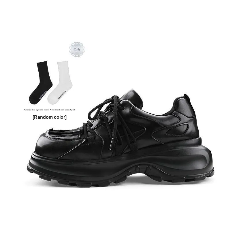 HANQIAORIJI Rakura Series Chunky Sneakers Unisex Low top Black
