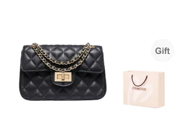 Miao Di Genuine Leather Sheepskin Crossbody Handbag, Shoulder Bag Regular Women's Black