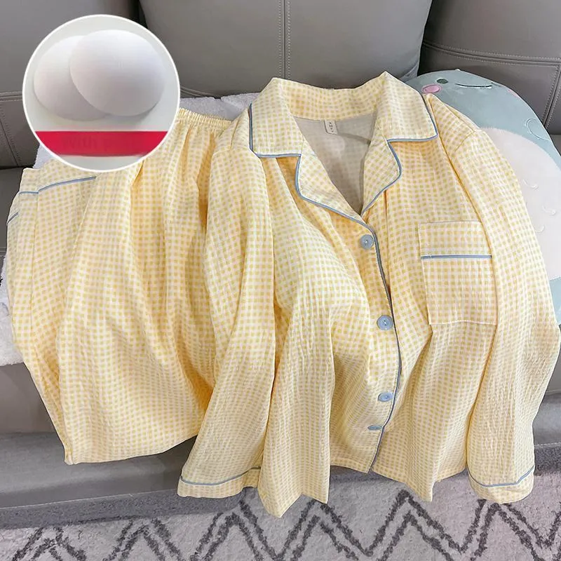 XIAFENYAN Pajama Set Women's Yellow-3