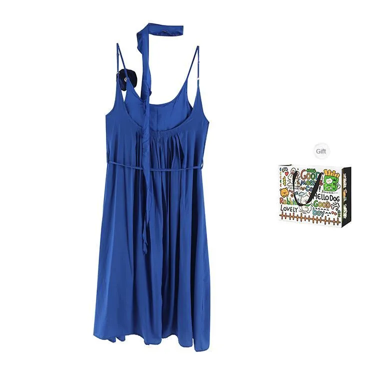 BVODE Slip Dresses Women's Blue-1