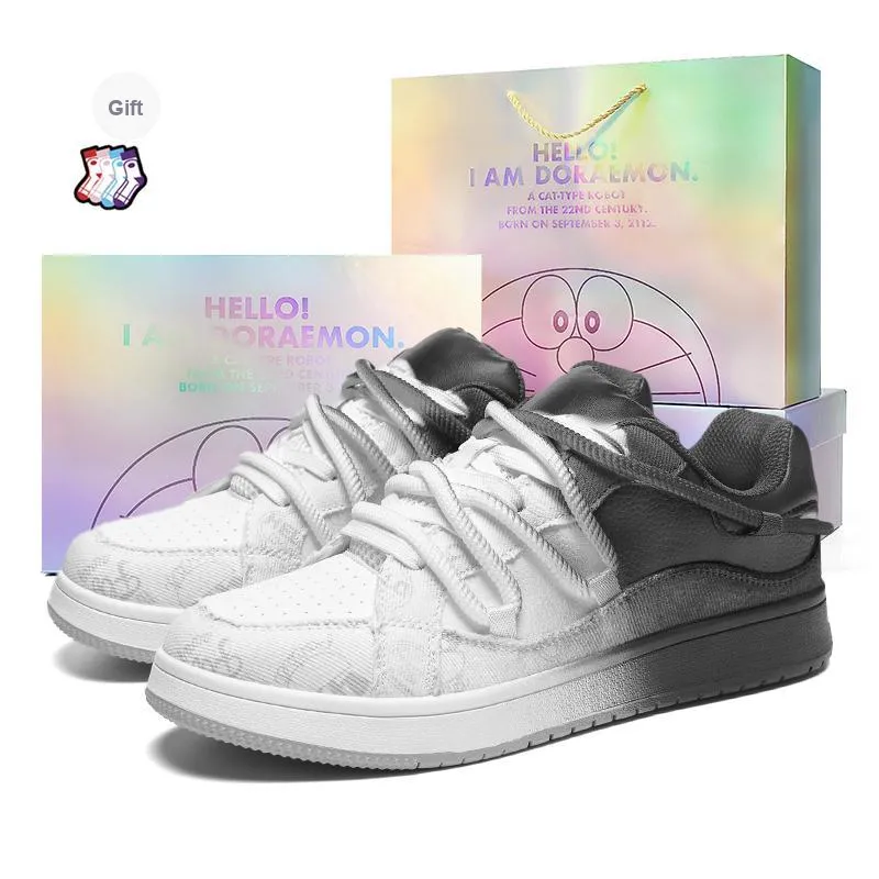 DoraemonA Box Limited Edition Puffy Shoes Low-Top Skateboard Shoes Unisex-286