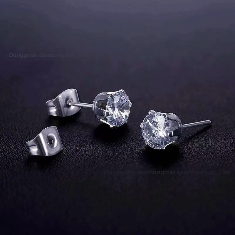 GUDUD Titanium Steel Stud Earrings Unisex-4