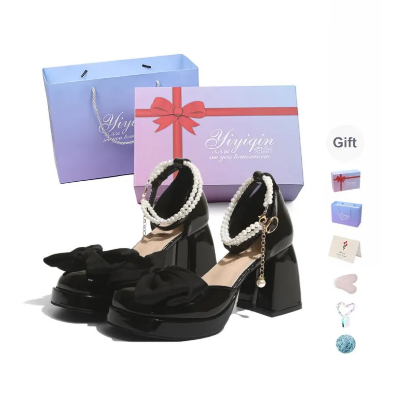 Take The Qin Chunky Heel Mary Jane Shoes 7cm Women's-21