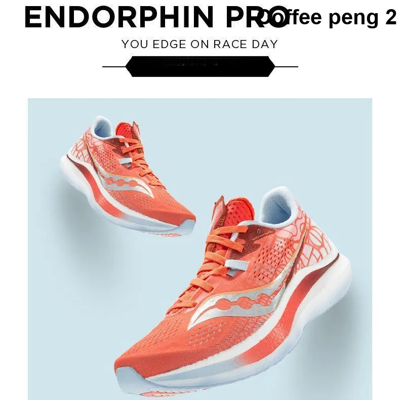 Saucony Endorphin Pro 2 Cushioned Wear Resistant Water Resistant Low Top Running Shoes Unisex Coral Red Orchid-6