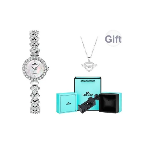 LIBER AEDON Кварцевый механизм серебристый циферблат женские часы коробка признания в любви