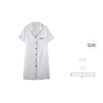 XIA.WA.ZHI.XIU Nightgown Women's Gift Box Set White Gray