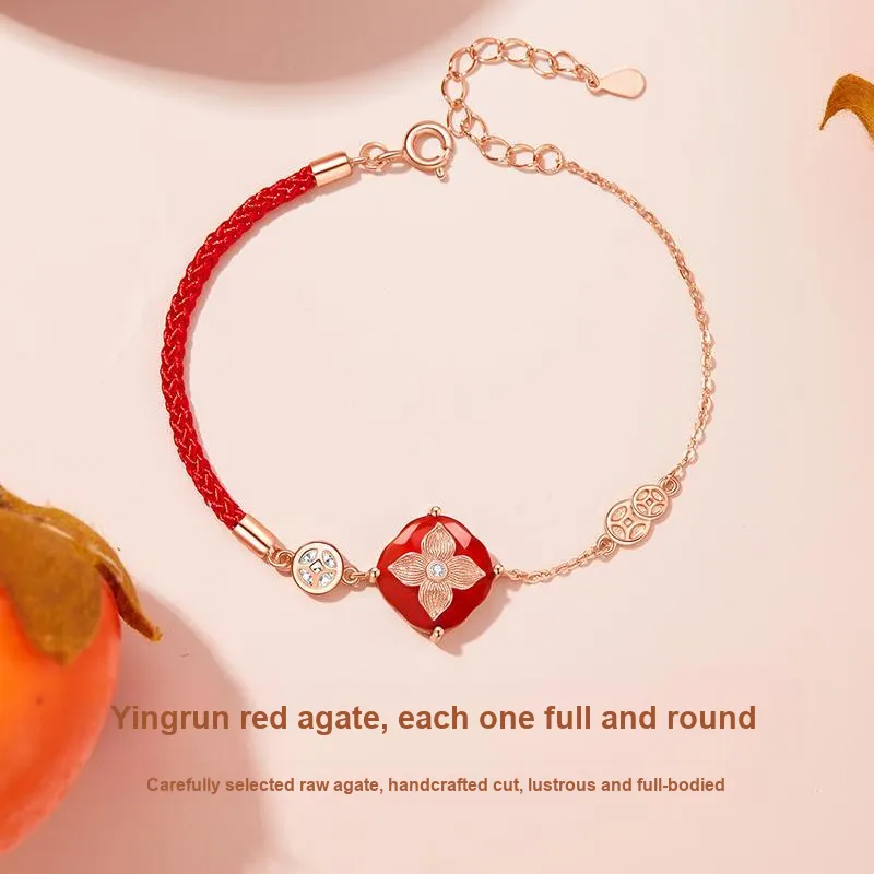 Lao Feng Xiang Agate Bracelets Women's-3
