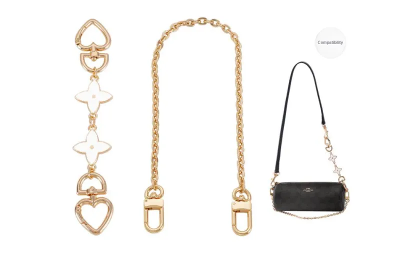 Lan Bao Fan Metal Shoulder Strap, Bag Accessory Women's Gold Tone-16