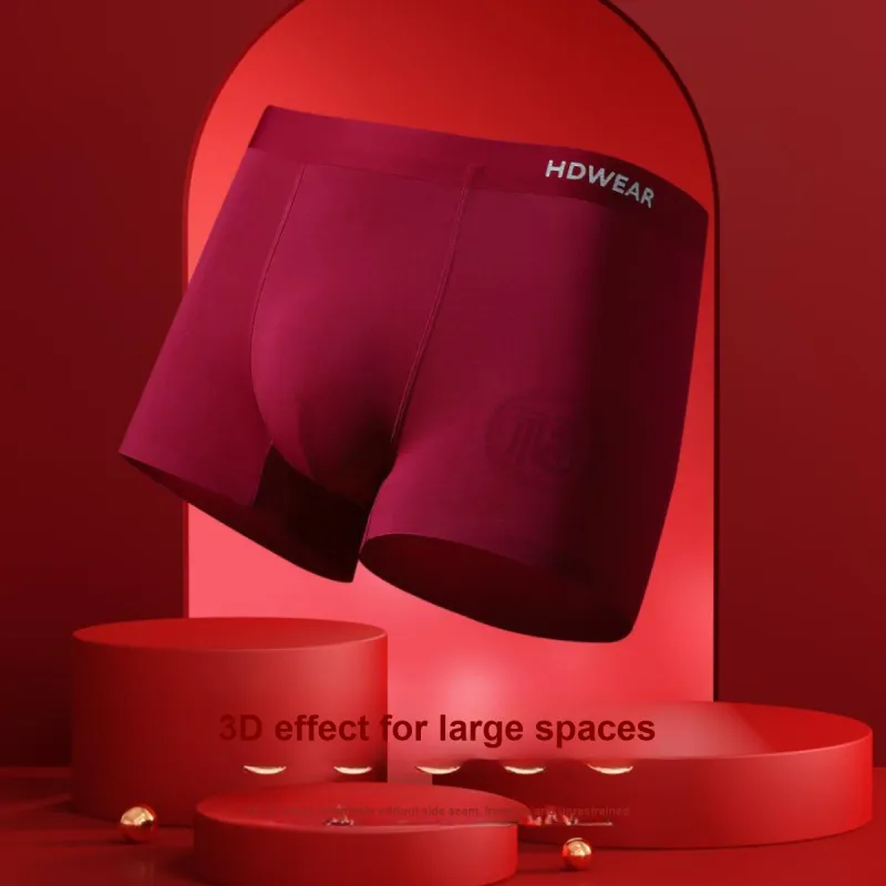 Red Bean Underpants Men's 3 Pack Lucky Red-7