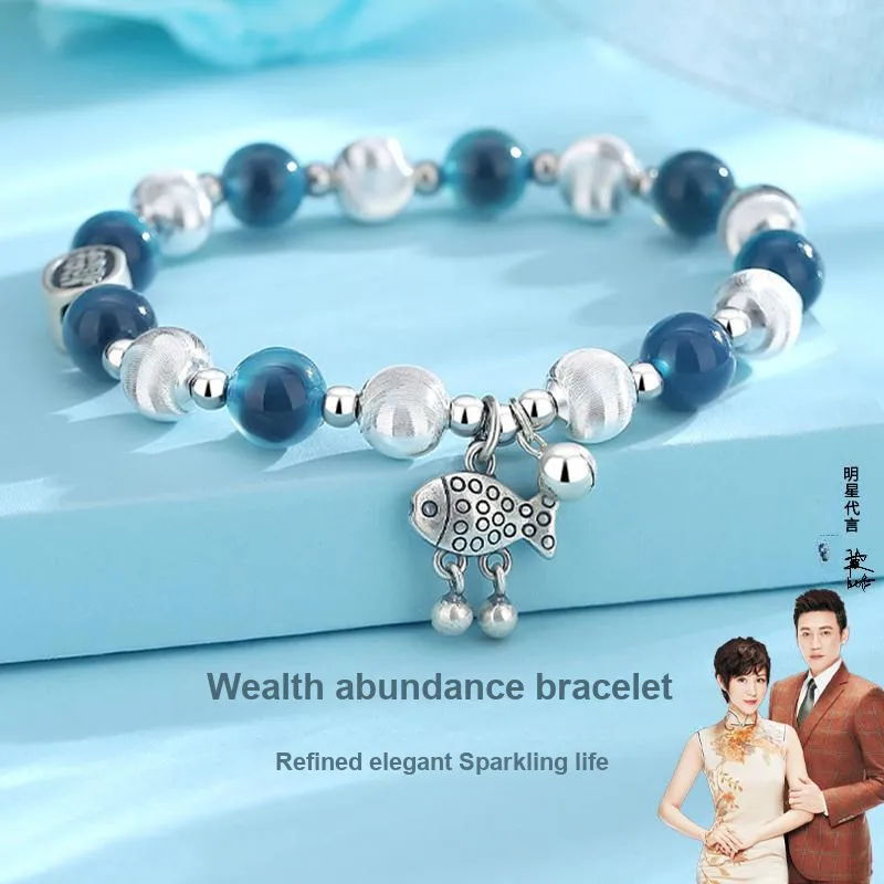 Yuanyanghuangjin Glass Cat Eye Bracelets Women's-1