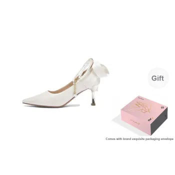 DAPHNE Slim Heel High Heels 6cm Women's Ecru