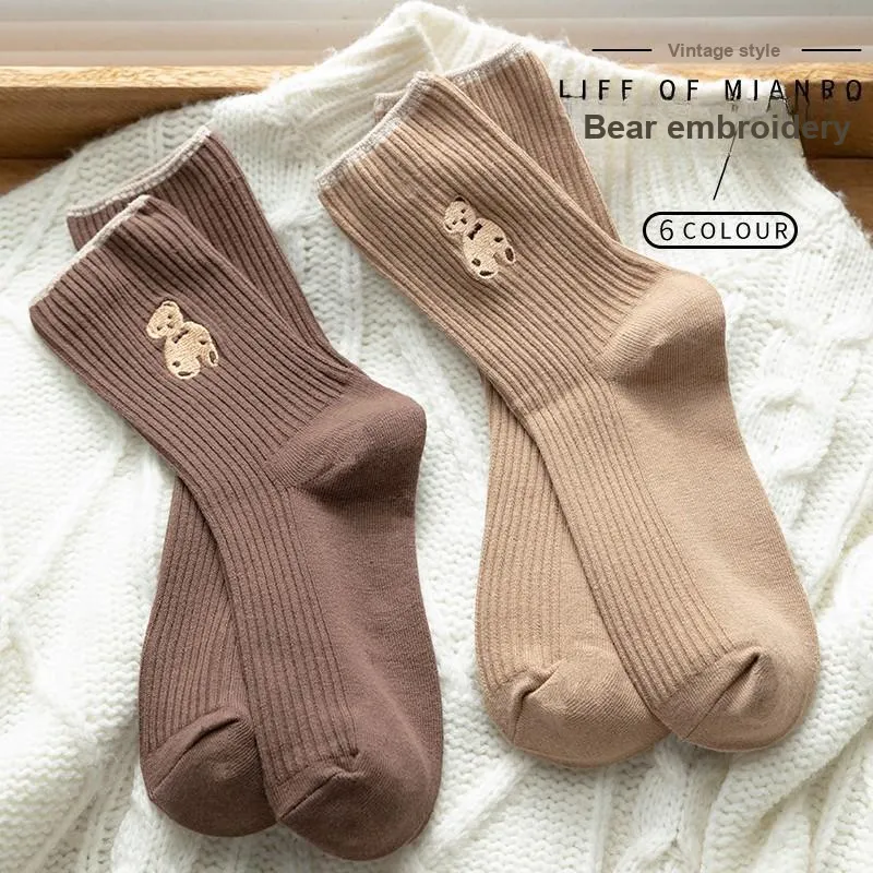 MADALLO Mid Calf Socks Women's 5 Pack Multicolor-3