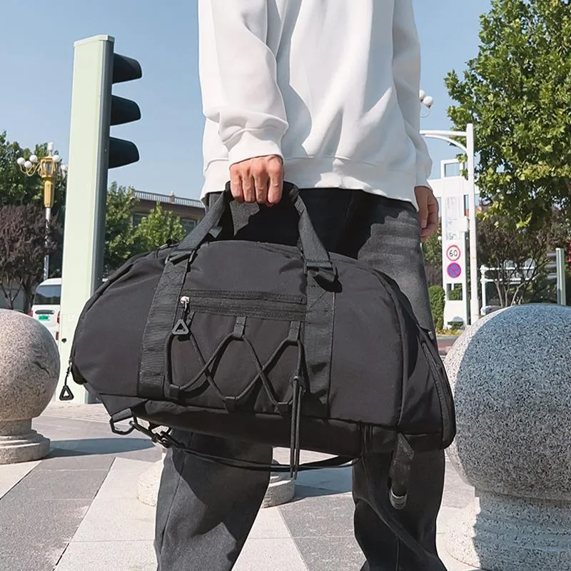MUYKUY Oxford Hiking Bag Backpack Regular Unisex Light Gray/Black-3