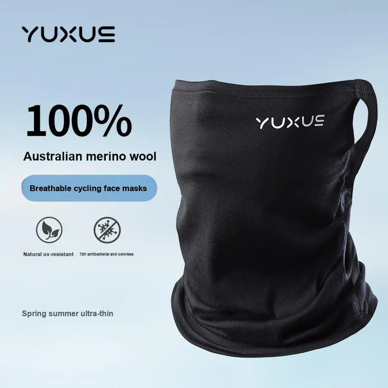 Ride The Snow Cycling Gear Cycling Mask Unisex Merino Wool Black-1
