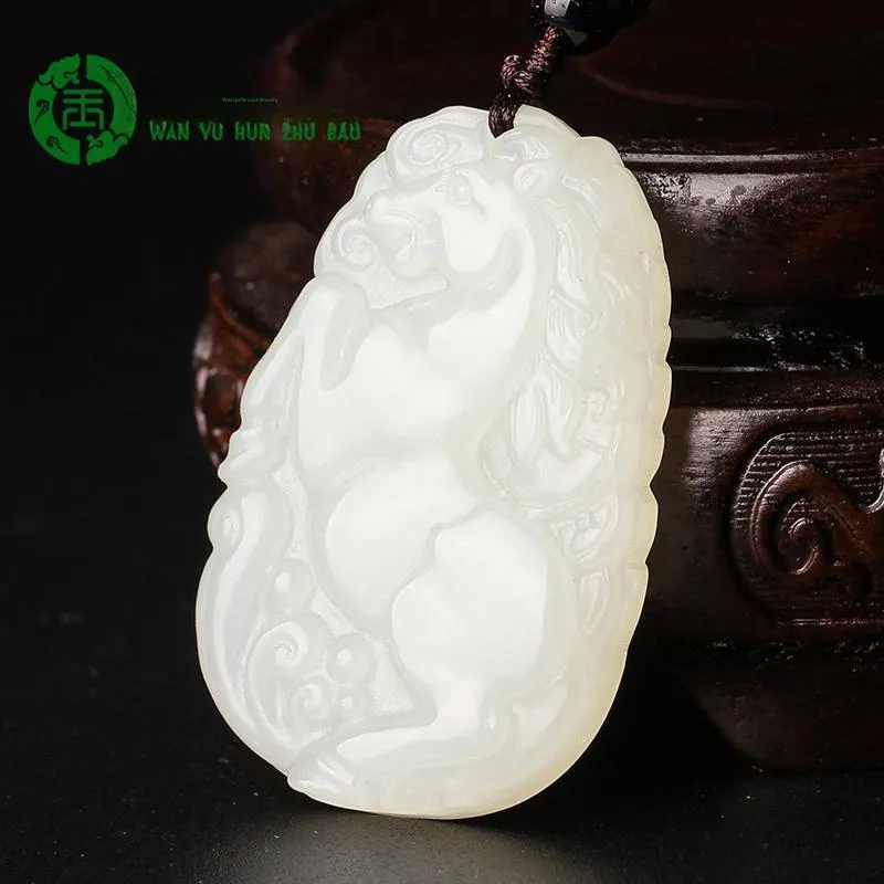 WANYUHUN Hetian Jade Pendants White Jade Unisex-2