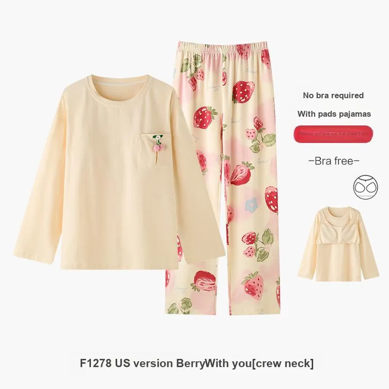 ZAO FU NIAO Pajama Set Women's Beauty And Berry Together-2