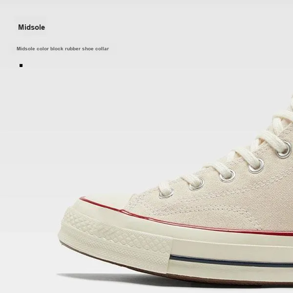 Converse Chuck 70 Anti Slip And Wear Resistant Lightweight High Top Canvas Shoes Unisex Ecru-6