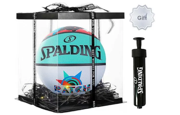 SPALDING Graffiti Rubber Basketball Blue & Multicolor Size 7 Training Unisex-1