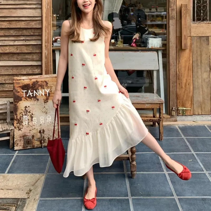 TUSHIFEI Sleeveless Dress Women's Image Color+Hair Tie Included-5