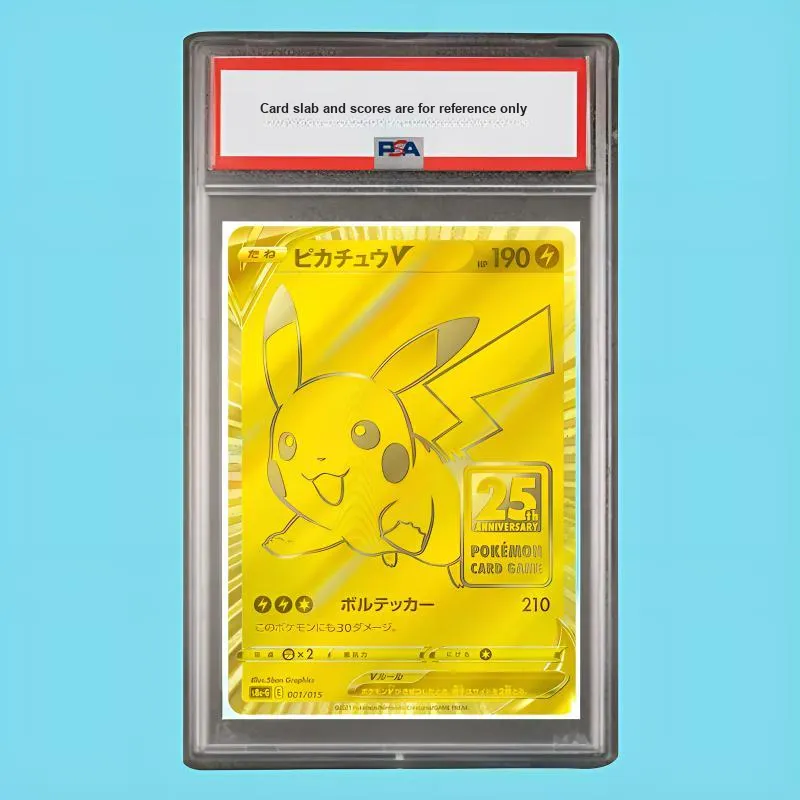 POKEMON 25th Anniversary Gold Commemorative Box, Pikachu V S8a G 001 PSA Japan Version Graded Cards 1-2