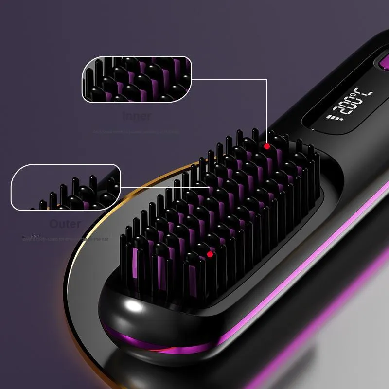 Love Of Wormwood Wireless Negative Ion Hair Straightener LCD Black Display Model-3