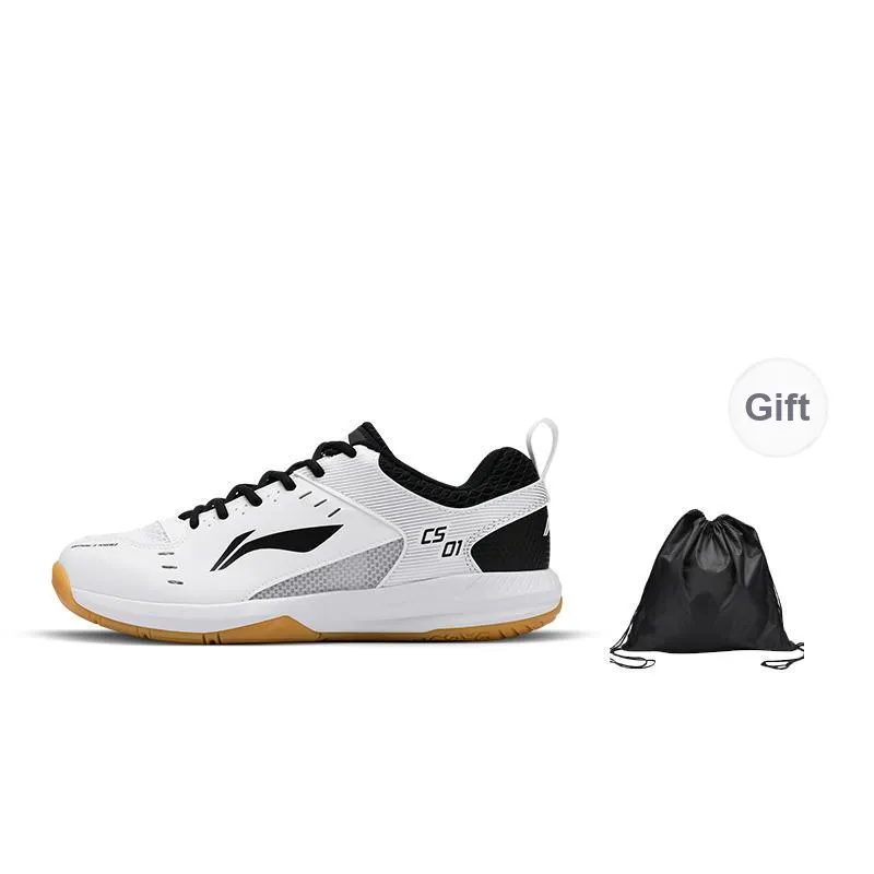 LiNing Feather Cushioning, Slip Resistant, Abrasion Resistant, Breathable Low Top Badminton Shoes Unisex White Black-11