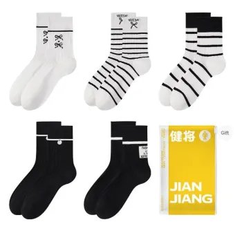 Master Mid Calf Socks Women's Shopping Bag 5 Pack Mixed Color
