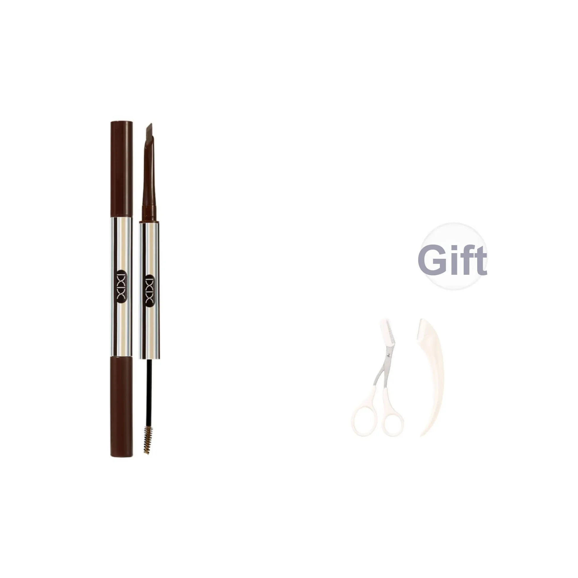 Xixi Двойная Голова Велюр Флис Карандаши для Бровей + Краситель для Бровей Коричневый