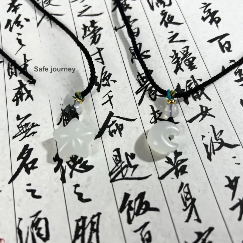 Tang Zhi Natural Serpentine Jade Necklaces Unisex-5