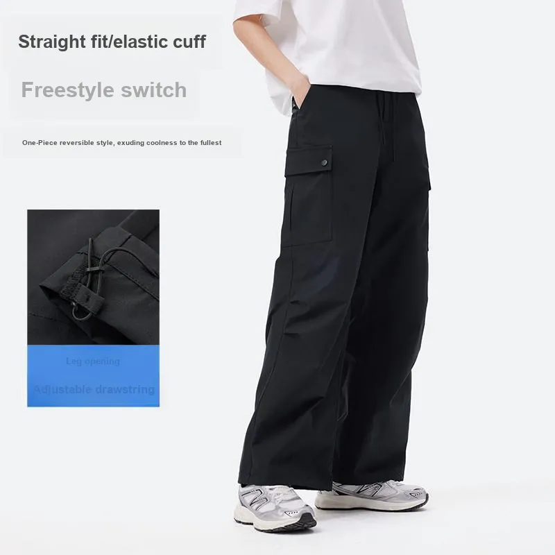 QIE Casual Pants Unisex Phantom Black-3