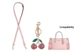 [Crossbody]Rouge Pink+Pink Crystal Cherry Pendant