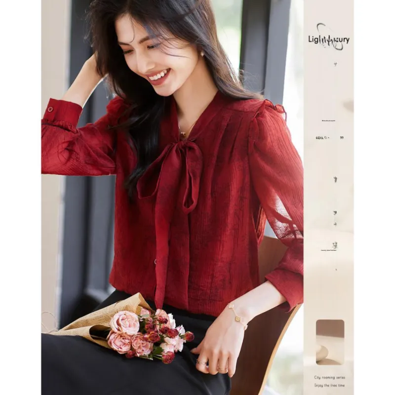 Like The Age Of Water Fall Shirt Regular Women's Red-1