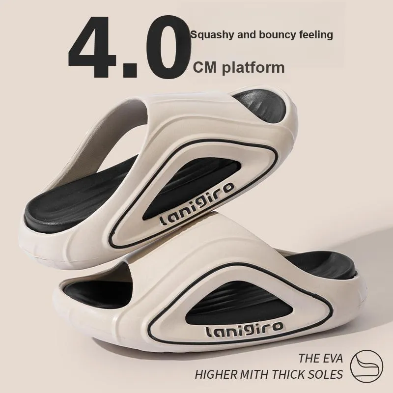 Foot Recreation Men's Sports EVASlip Resistant Soft Sole Squashy And Bouncy Feeling Indoor Home Bathing Slippers-23