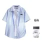 Blue+White[T-Shirt](Comes with Iron-on Logo)