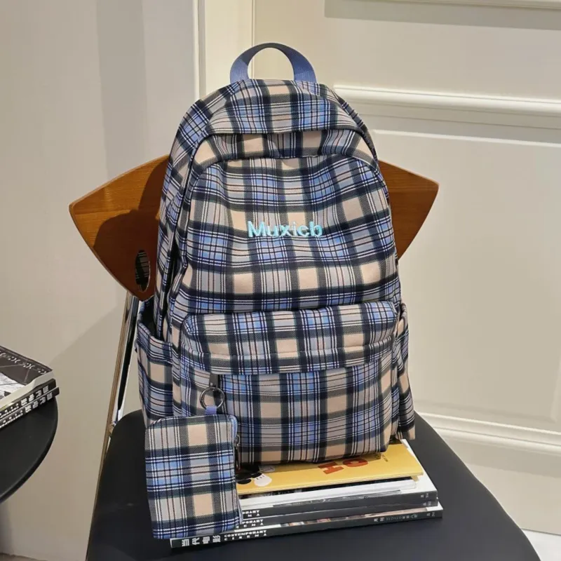 AIBAG Nylon Backpack Laptop Bag Unisex Yellow/Coffee/Dark Blue-15