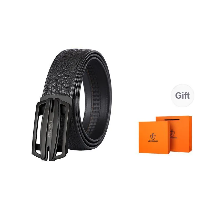 Jaylen Oos Seamless Non Tailored Wild Cow Leather Textured Top Grain Cow Leather Leather Belts Men's Width  3.5cm-0