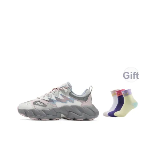 FILA Fern 2 Устойчивый к истиранию Дышащий Легкий Низкий Топ Повседневная Обувь Женская Розовый Серый