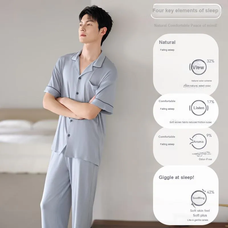 MIIOW Cool One Summer Series Pajama Set Men's Sky Blue-1