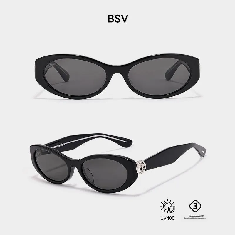 Fakeme Plate Frame Oval Sunglasses Unisex-1