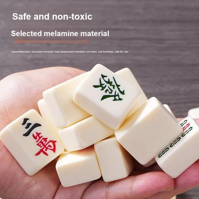 Watermelon Vine Mini Mahjong Hand Cranked Trumpets Portable Small Mahjong Set Board Games-1